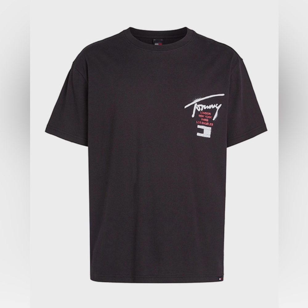 Tommy Jeans Graffiti Signature Back Print Black T-shirt Men’s XL